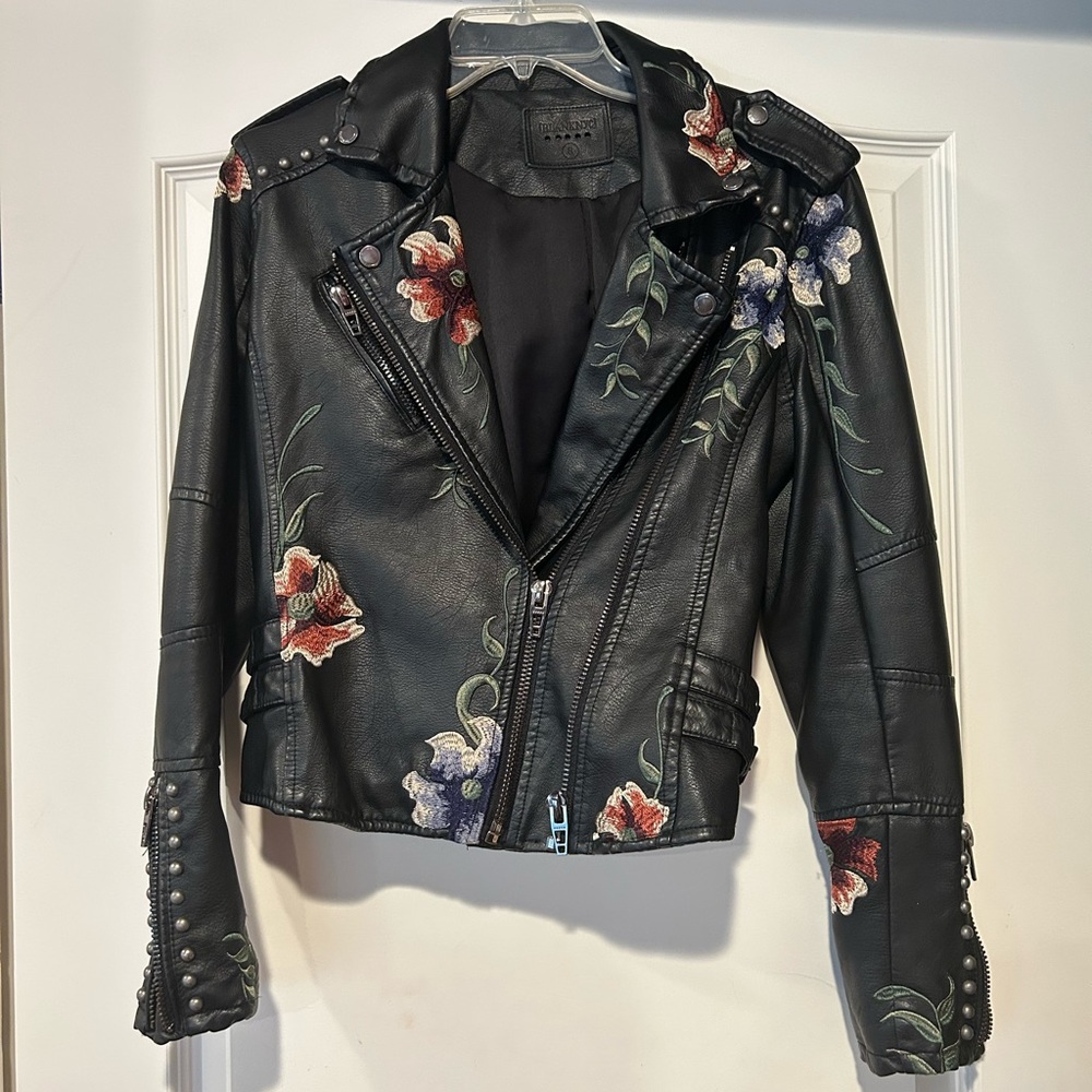 Blank NYC vegan leather moto jacket.